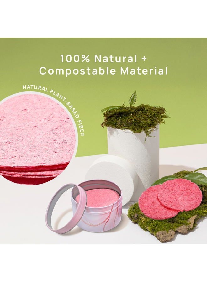 AOA Studio 50-Count Compressed Facial Sponges 100% Natural Cosmetic Spa Sponges for Facial Cleansing, Exfoliating Mask, Remove for Makeup, Dead Skin, and Dirt (50 counts, Pink) - Image 4