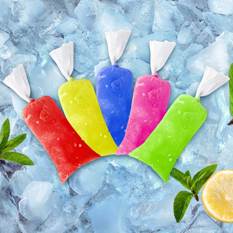Patelai 200 Pieces Ice Pop Bags 2 x 8 Inch Bolsitas Para Bolis De Hielo Mexicanas Ice Cream Bolis Bags Pouch for Making Candy, Freeze Pops - Image 3