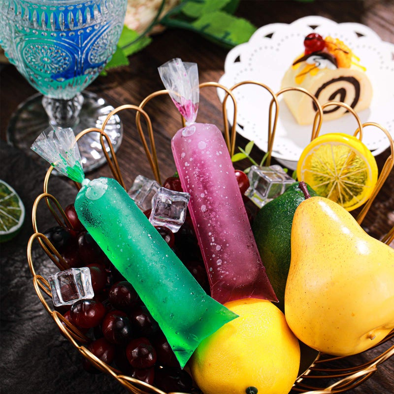 Patelai 200 Pieces Ice Pop Bags 2 x 8 Inch Bolsitas Para Bolis De Hielo Mexicanas Ice Cream Bolis Bags Pouch for Making Candy, Freeze Pops - Image 4