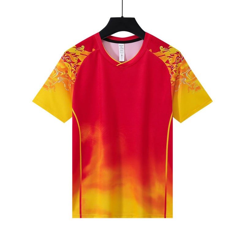 Generic Badminton Pants Autumn and Winter Quick-Drying Short Badminton Sportswear Cultural Shirt Suit Sweat-Absorbent Badminton Suit with Printing 28 red