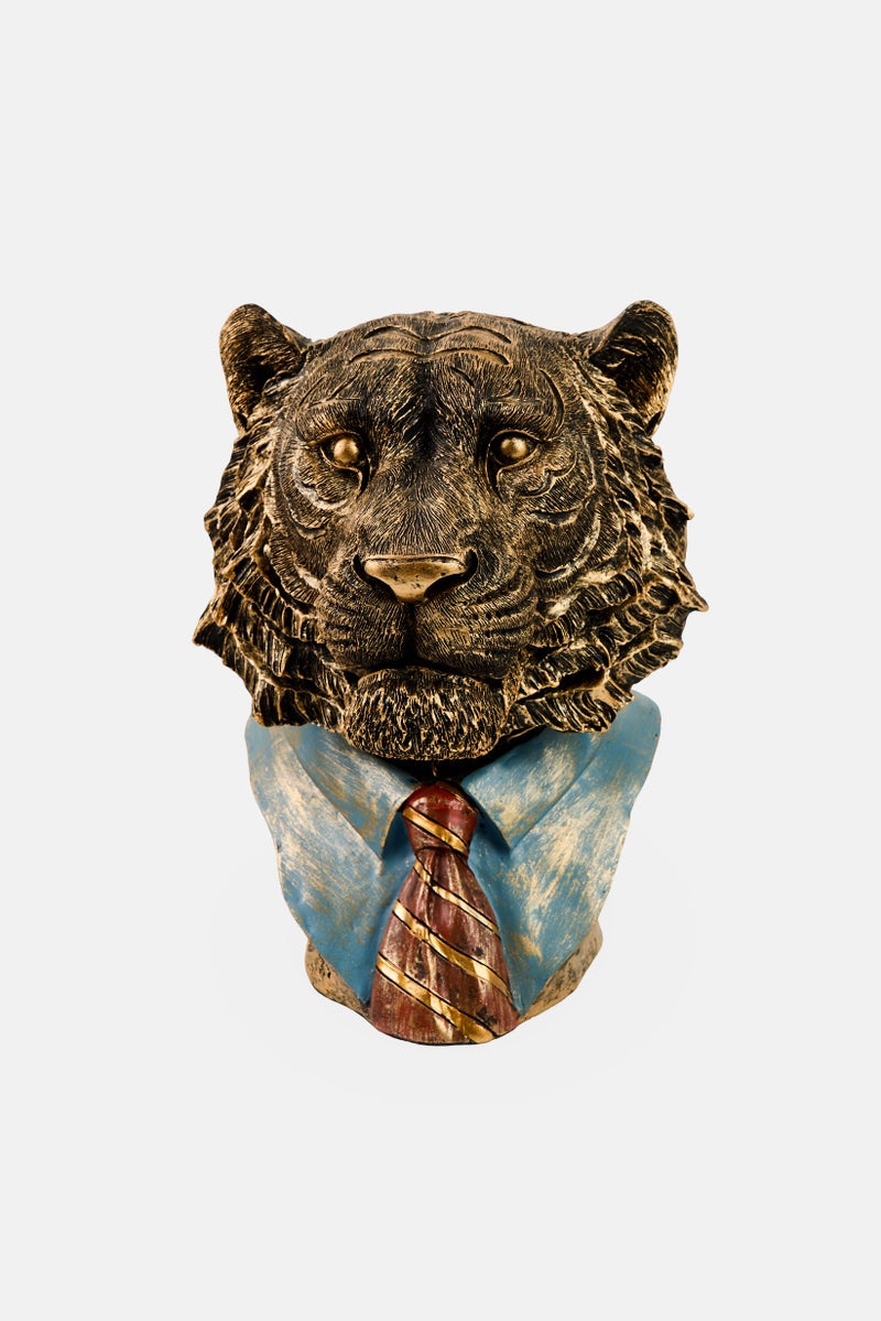 Nanette lepore Decorative Polyresin Tiger Bust, Copper - Image 1