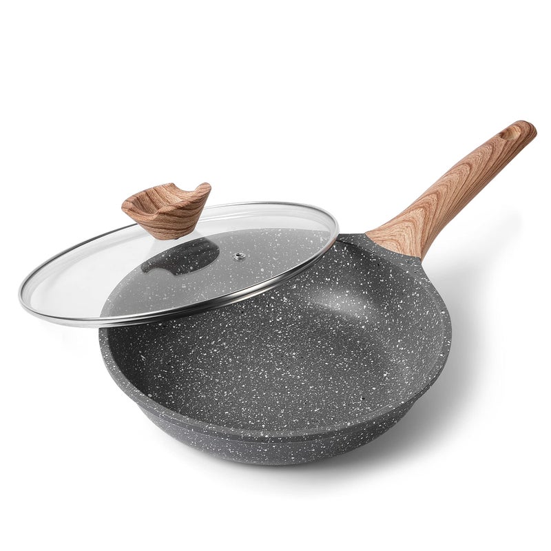 ZUOFENG Nonstick Frying Pan Skillet 24cm Stone Pans Cookware Granite Coating Induction Pans Saucepans Omelette Skillet