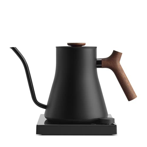 Fellow Stagg EKG Pro Studio Edition Electric Gooseneck Kettle - Pour-Over Coffee, Tea, Quick Heating, Precise Temperature Control, Scheduling, Built-in Brew Timer-Matte Black with Walnut Handle, 0.9 L - Image 1