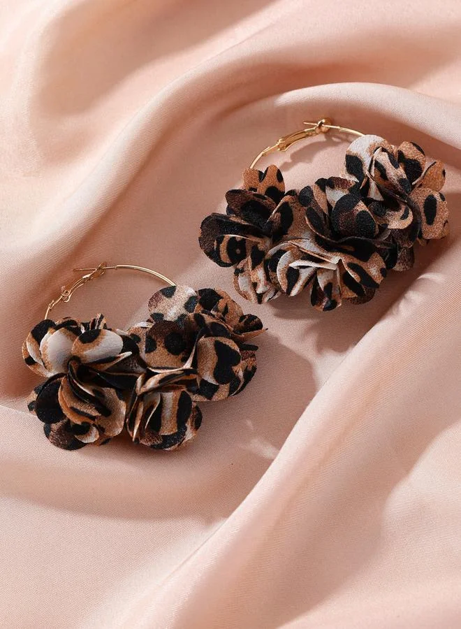 Take Two  Take Two Leopard Print Hoop Earrings for Women | Best Price UAE