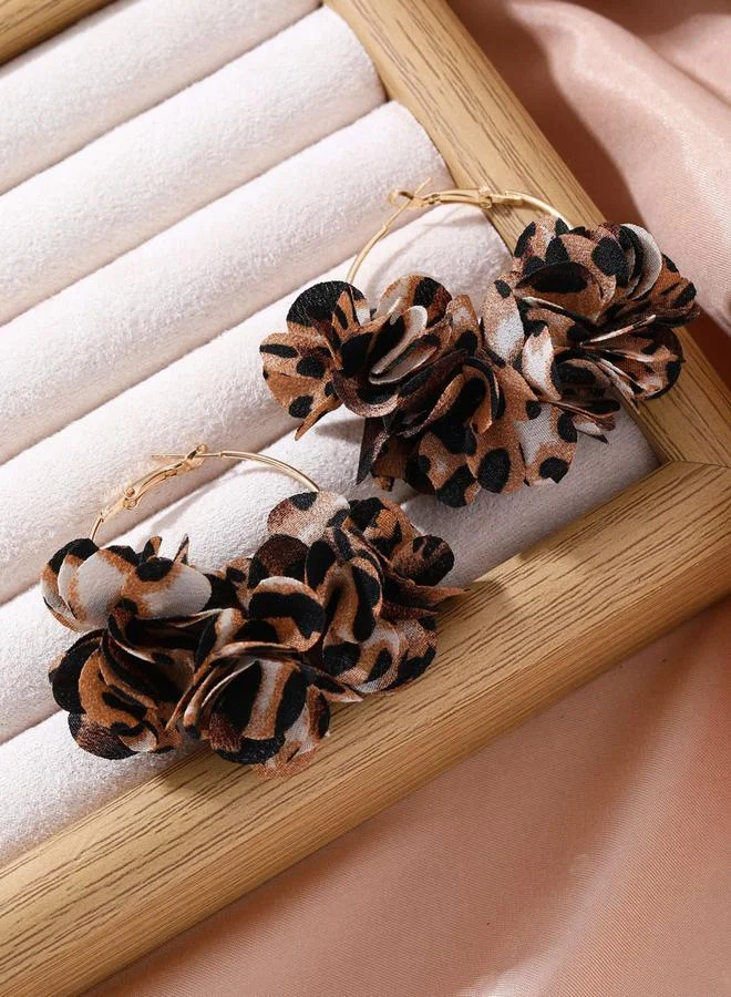 Take Two  Take Two Leopard Print Hoop Earrings for Women | Best Price UAE