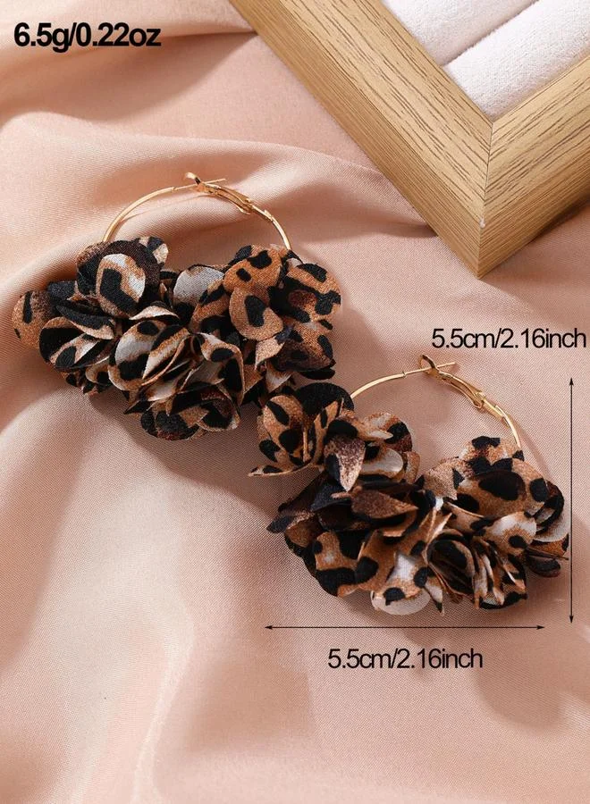 Take Two Take Two Leopard Print Hoop Earrings