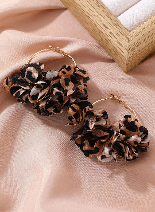 Take Two  Take Two Leopard Print Hoop Earrings for Women | Best Price UAE