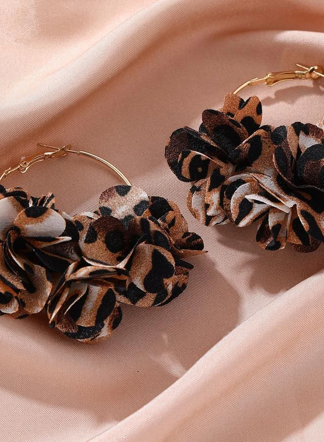 Take Two  Take Two Leopard Print Hoop Earrings for Women | Best Price UAE