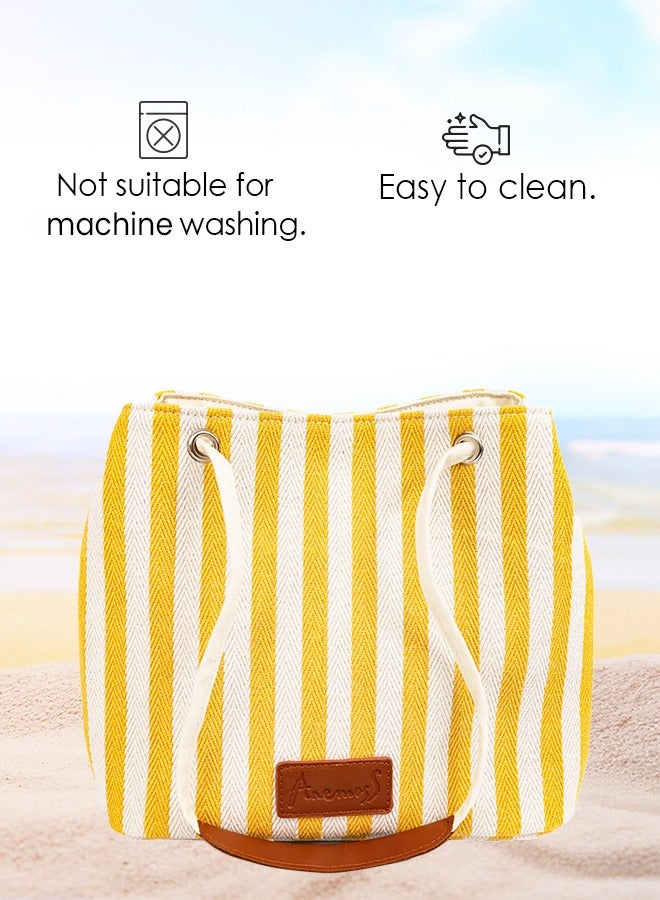 Anemoss Women Tote Bags, 2-in-1 Hand and Shoulder Bag, Magnetic Closure Large Capacity, Striped Desgin Handbag, Crossbody Travel Bag, Gifts for Women and Girls  - Image 5