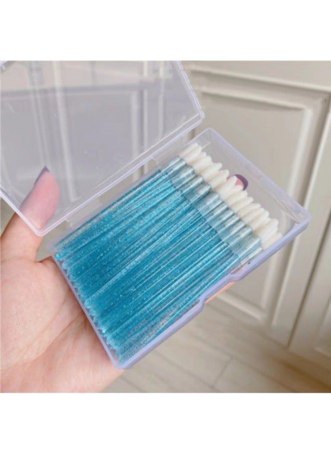100Pcs Disposable Lip Gloss Sticks Crystal Portable Box Lipstick Flocking Soft Hair Makeup Lip Brush Blue - Image 5