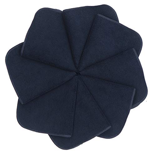 VeraSong Microfiber Dish Cloths Fast Drying Kitchen Cleaning Cloth Dish Rags Dust Cloths Ultra Absorbent Lint Free Washcloths with Poly Scrub Side 12inch x 12inch 8 Pack (Black) - Image 2