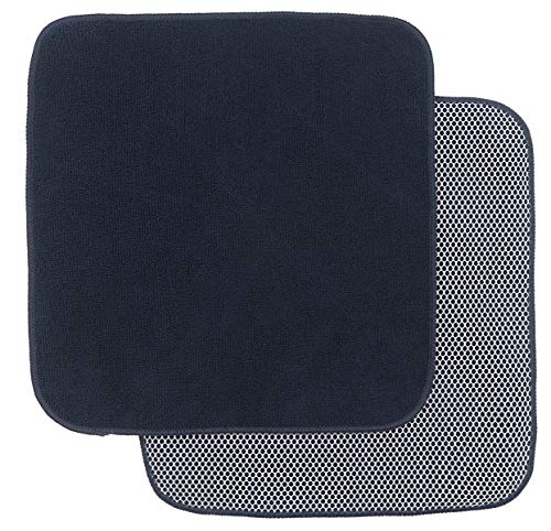 VeraSong Microfiber Dish Cloths Fast Drying Kitchen Cleaning Cloth Dish Rags Dust Cloths Ultra Absorbent Lint Free Washcloths with Poly Scrub Side 12inch x 12inch 8 Pack (Black) - Image 4