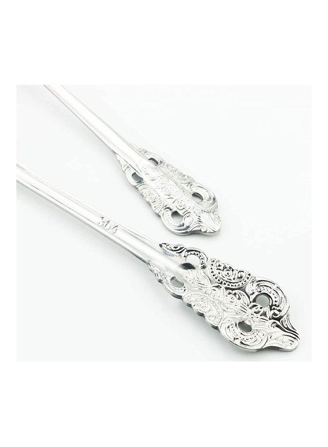 نيبمينينت طقم أدوات مائدة من الستانلس ستيل مكون 4 قطع فضي - Image 4