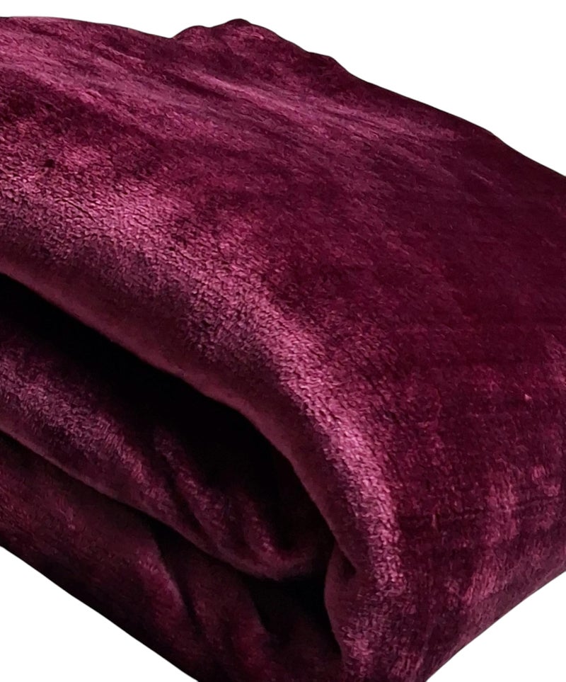 CHANDRAVATI Premium Plush Solid Summer Single Bed Dohar/Ac Blanket | 200 GSM Reversible Lightweight Cozy Soft for Single Bed, Sofa, Couch, Travel & Camping || (Magenta, Double) - Image 2