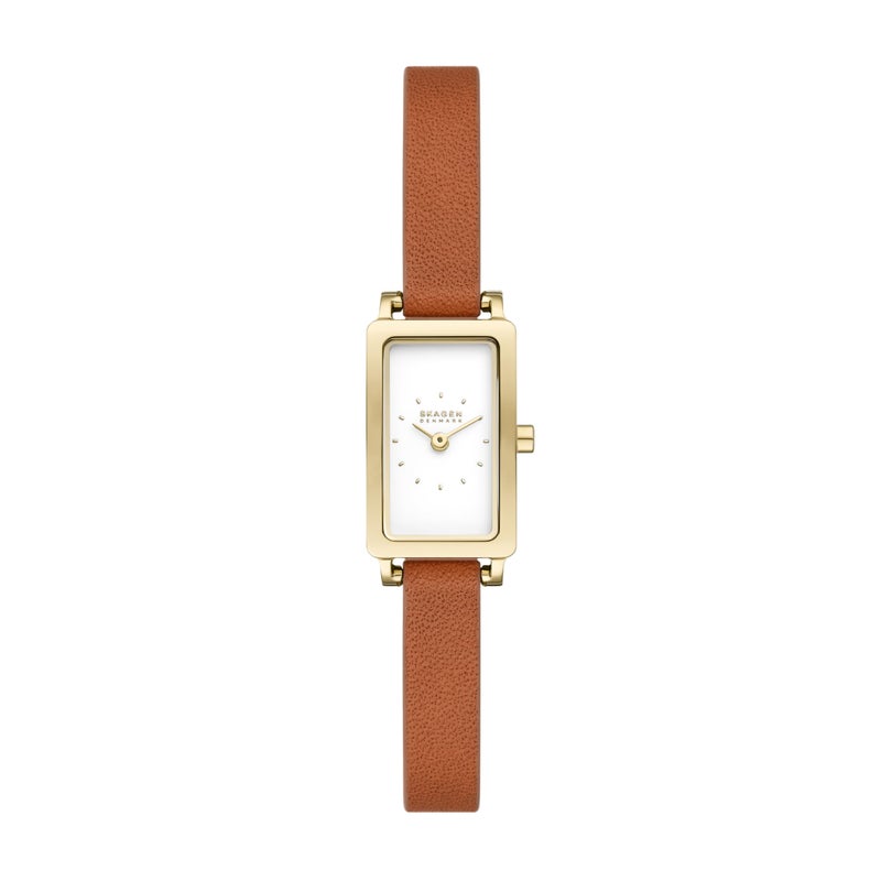 Skagen Womens Hagen Micro TwoHand Brown Leather Band Watch Model SKW3149 - Image 2