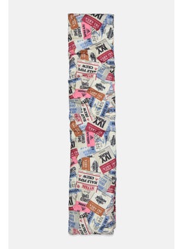 Adidas Women Padded Allover Print Scarf 241 L x 25 H cm, White Combo  - Image 2