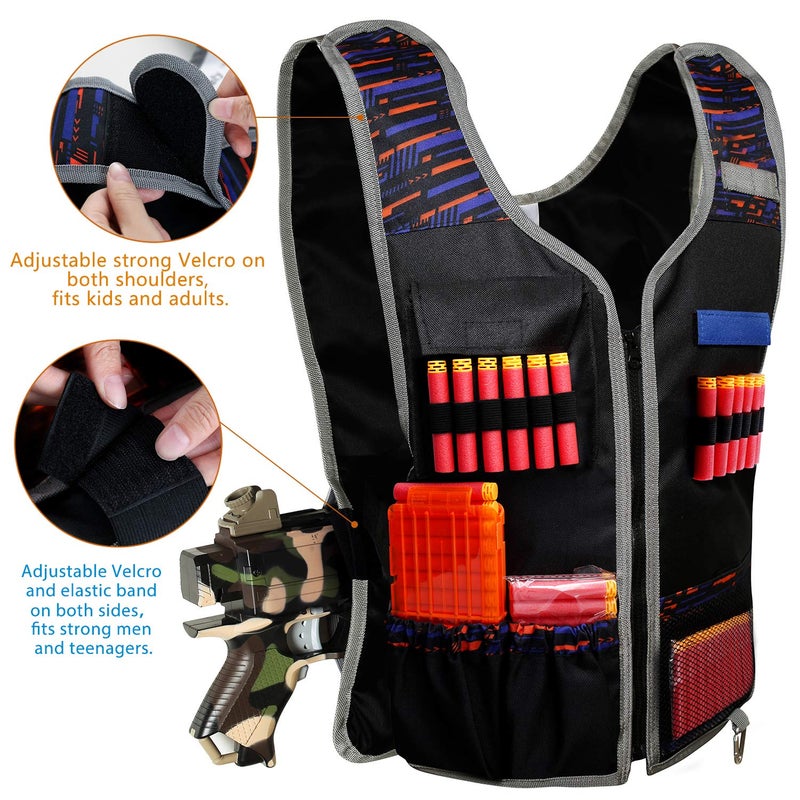 Hely Cancy Large Size Adjustable Toy Tactical Vest Kit Compatible with Nerf N-Strike Elite Series for Men, Big Kids XL-Size - Image 4