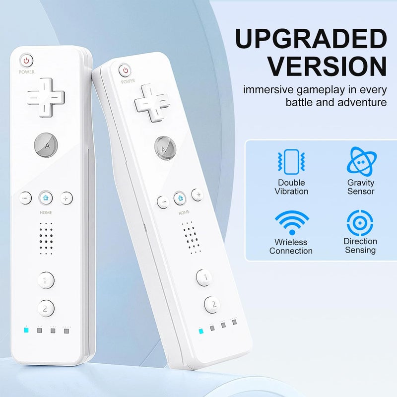 MOLICUI Wii Remote Controller,Wii Controller 2 Pack With Wrist Strap and Silicone Case,White - Image 4