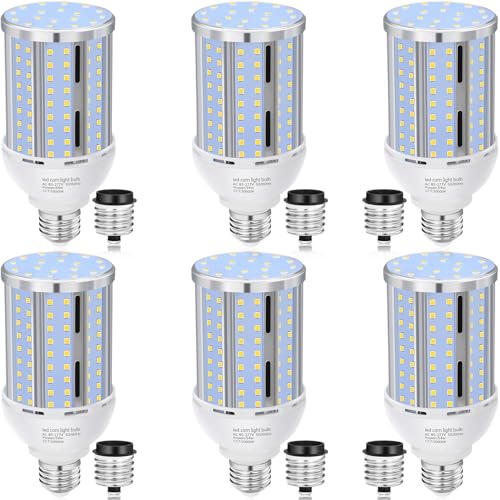 XYCN 6 Pack 54W Corn LED Light Bulb,(480 Watt Equivalent) Fanless E26/E27 Medium Base LED Cob Lamp 5000K Daylight 6,800LM for Outdoor Indoor Garage Warehouse Factory Workshop Street Backyard - Image 1