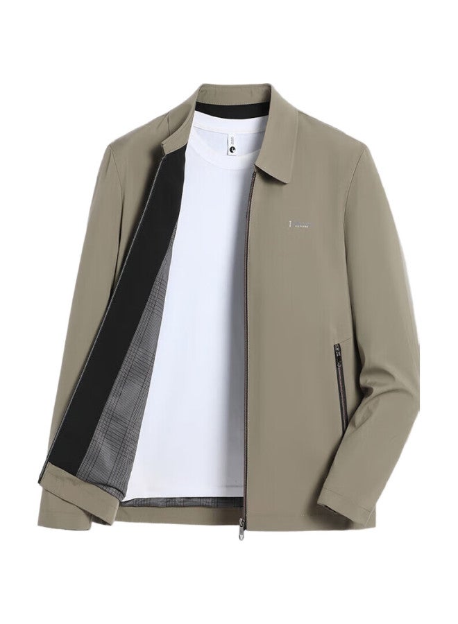 ROMON Jacket For Men, Spring And Autumn Style, Workwear Coat, Middle-Aged Turn-Down Collar, Business Casual Commuter Jacket, Dad'S Outfit, Men'S Clothing - Image 1