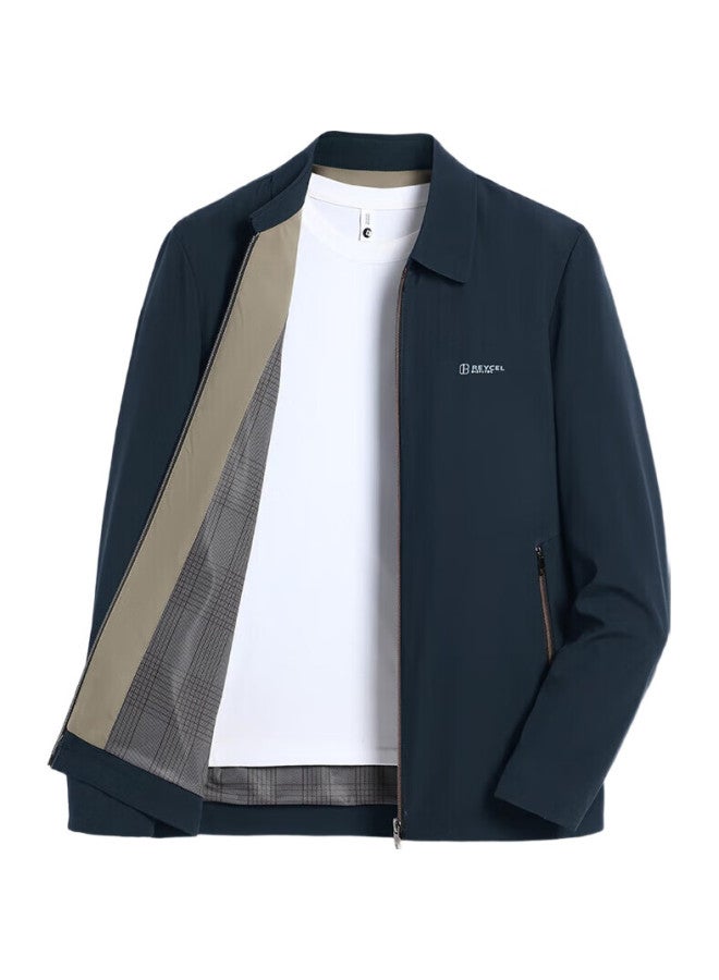 ROMON Jacket For Men, Spring And Autumn Style, Workwear Coat, Middle-Aged Turn-Down Collar, Business Casual Commuter Jacket, Dad'S Outfit, Men'S Clothing - Image 3