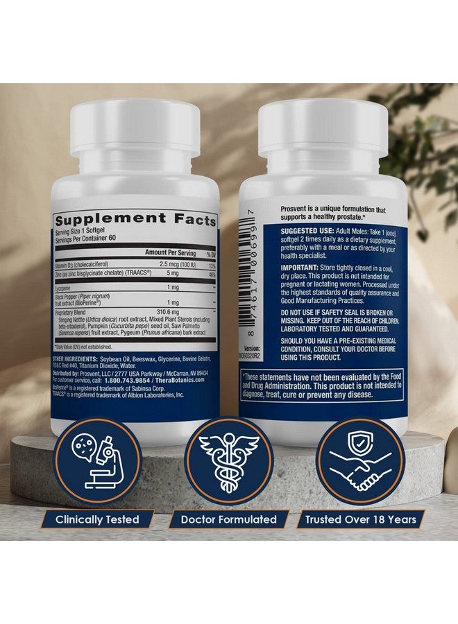 Prosvent Advanced Men's Prostate Support Natural Supplement with Saw Palmetto, Vitamin D, and Zinc to Ease Urinary Frequency & Urgency (60 Count) - Image 2