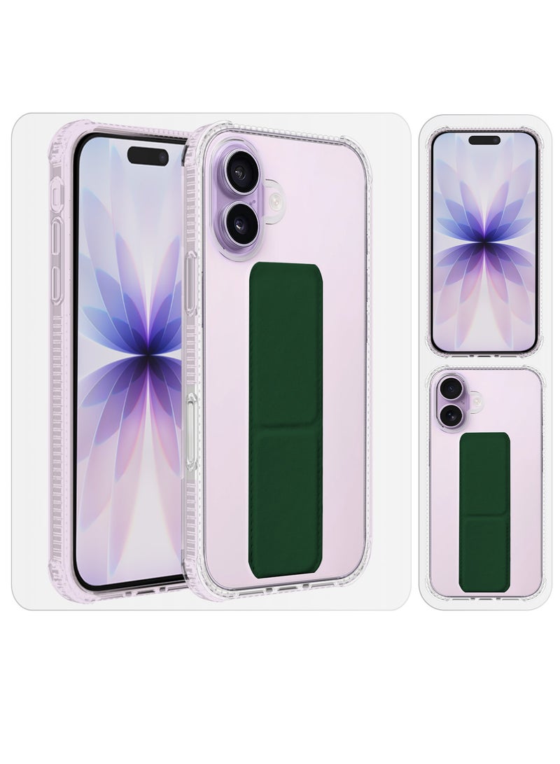 CATANES 3 Packs Finger Grip Clear Case Cover for iPhone 17- Kickstand Car Magnetic Holder Multi-function Protective Two-in-one Case with Two 3D Screen Protectors - Dark Green - Image 5