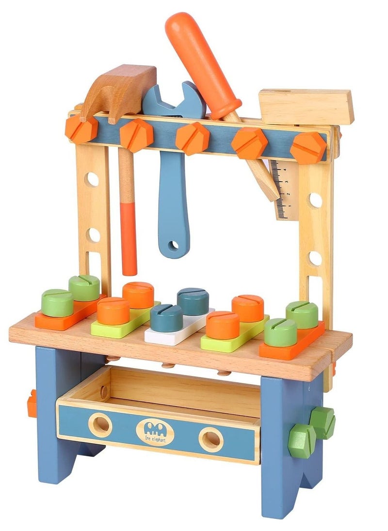 Arabest - Kids Tool Set, Wooden Play Tool Workbench Set ,Construction Toolsl Playset Toys, Kids Tool Bench, Gift for Boys Girls 3 Year Old and Up - Image 1