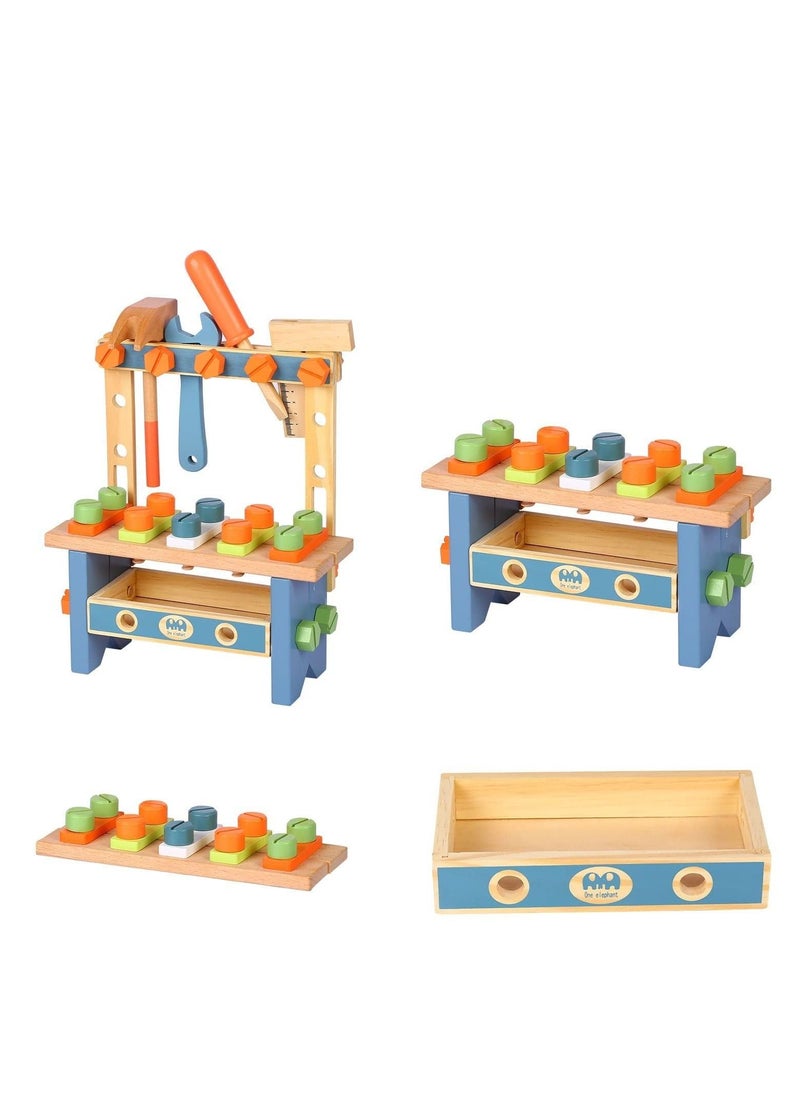 Arabest - Kids Tool Set, Wooden Play Tool Workbench Set ,Construction Toolsl Playset Toys, Kids Tool Bench, Gift for Boys Girls 3 Year Old and Up - Image 1