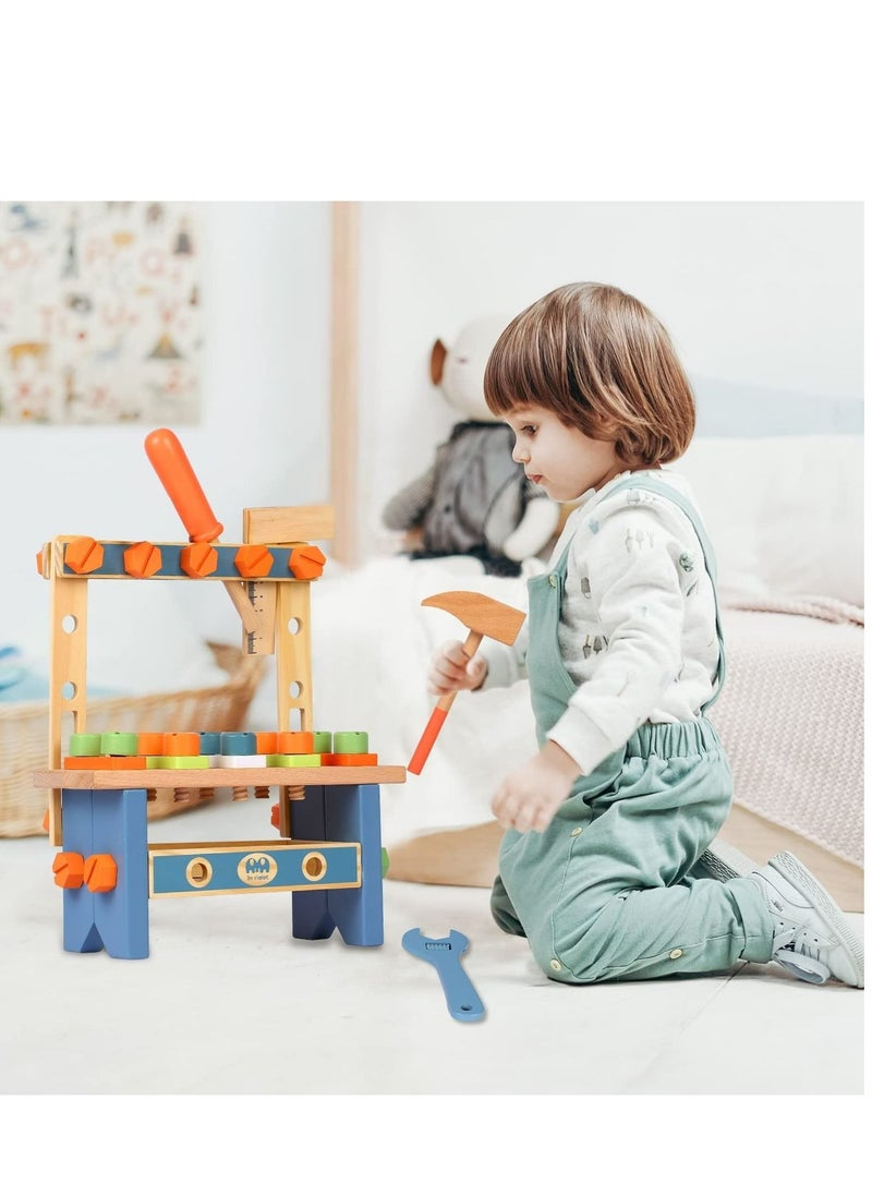 Arabest - Kids Tool Set, Wooden Play Tool Workbench Set ,Construction Toolsl Playset Toys, Kids Tool Bench, Gift for Boys Girls 3 Year Old and Up - Image 1