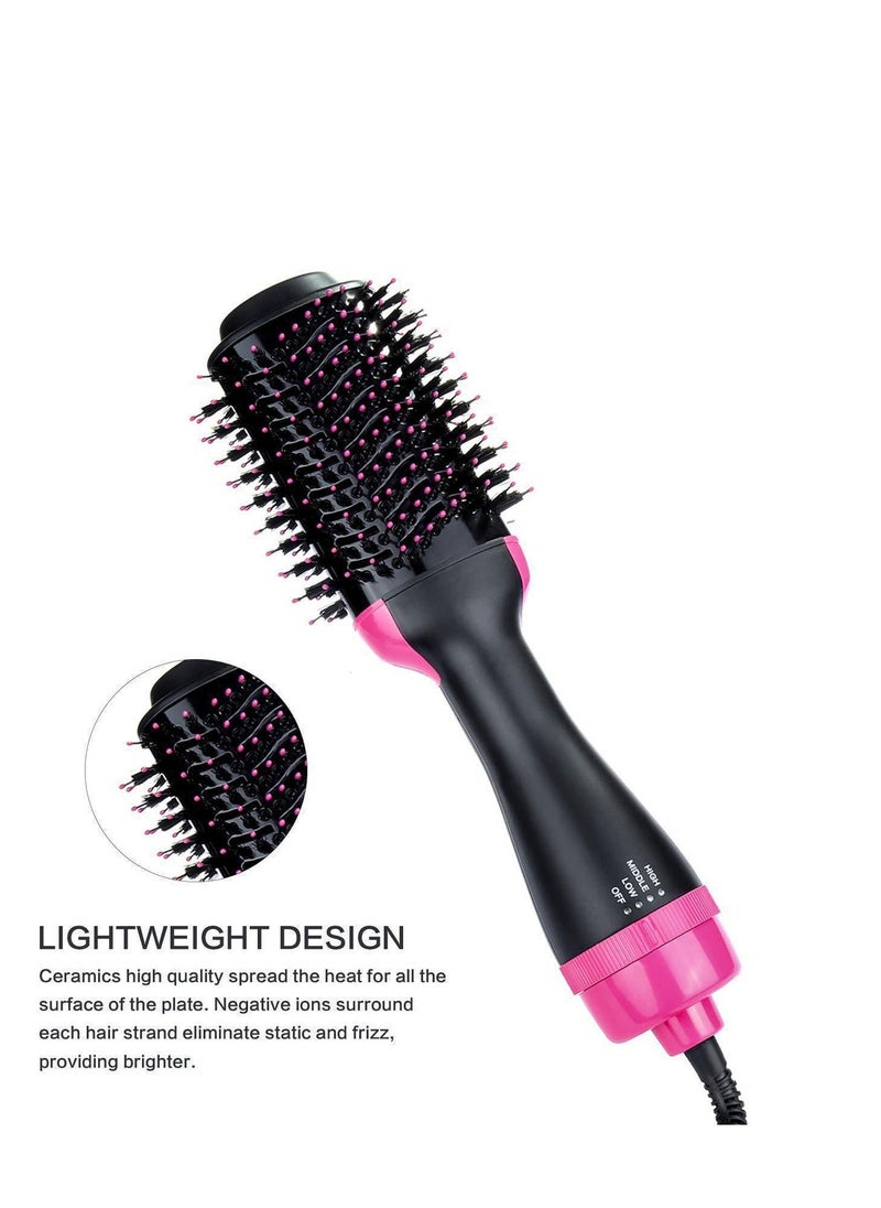 One Step 1000 Watt Hair Dryer Brush Ceramic Dryer And Styler 2 In 1 Professional Black/Pink - Image 2
