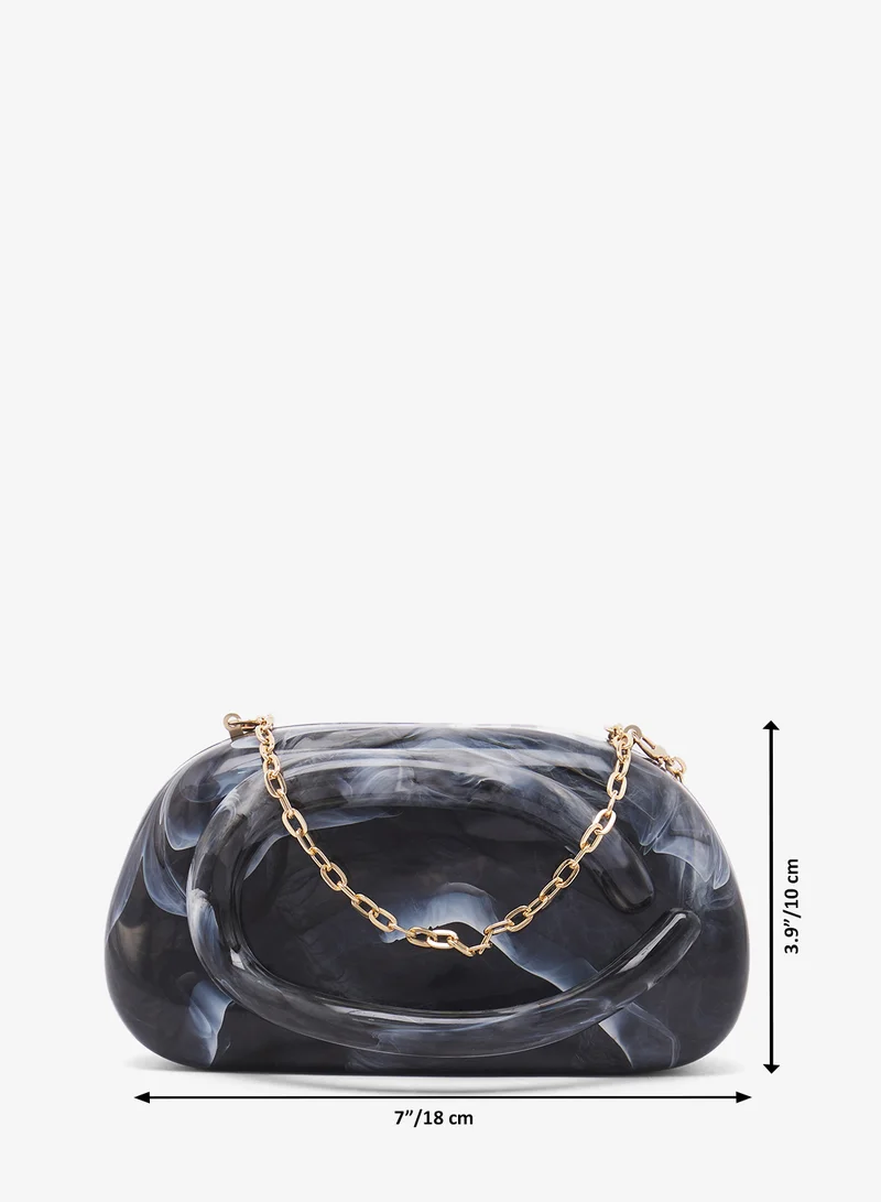 ايلا Monochrome Raisin Chain Clutch