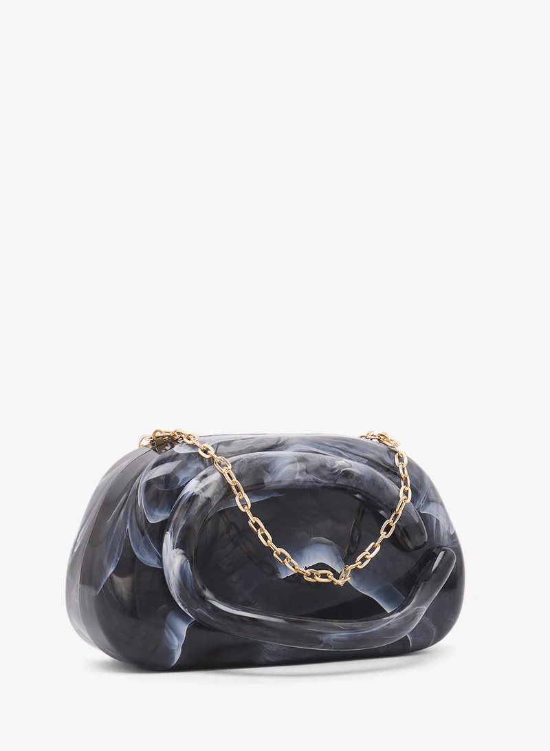ايلا Monochrome Raisin Chain Clutch