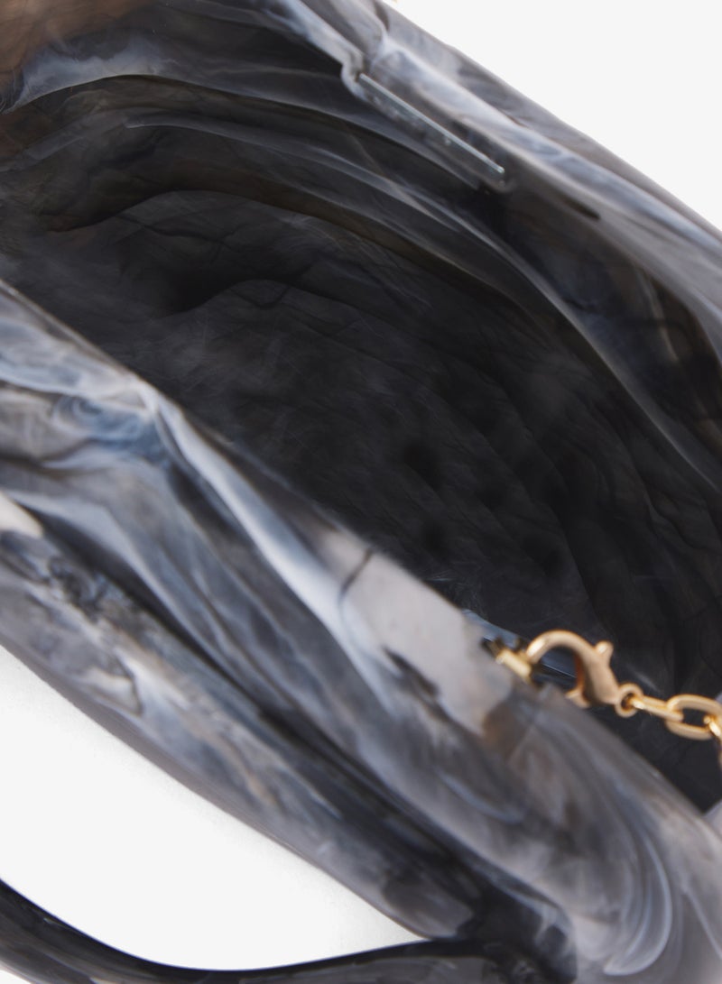 ELLA Monochrome Raisin Chain Clutch - Image 5