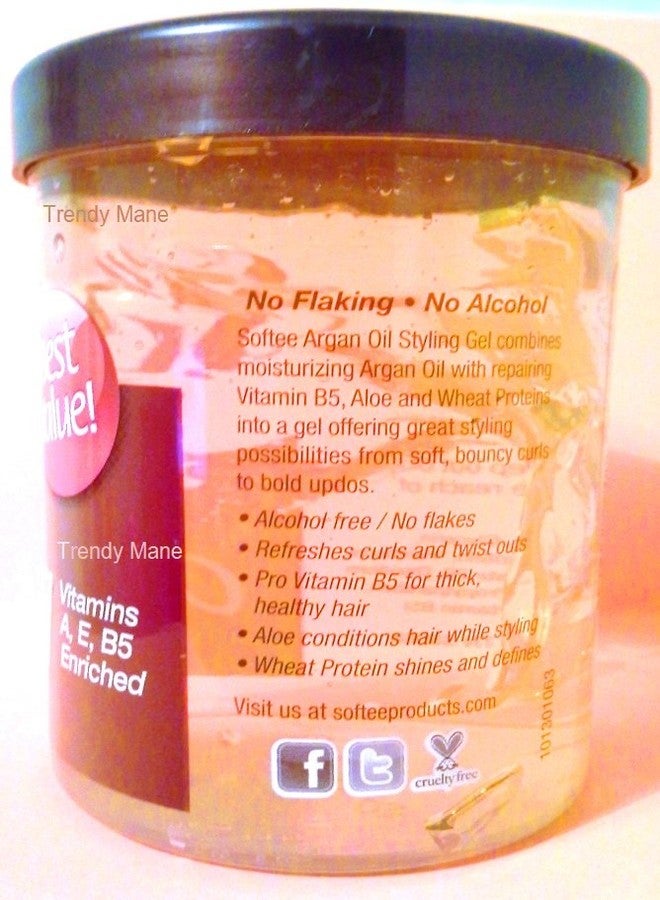 Softee argan oil styling gel 8 ounce, Yellow, 8 Ounce - Image 2