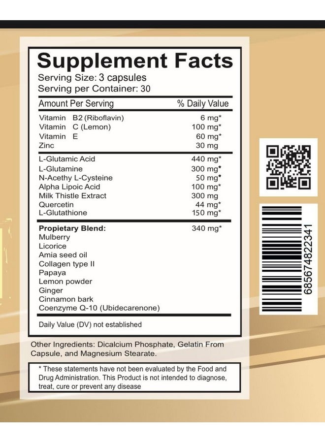 VITAMISAN Glutathione Liposomal, NAC, Milk Thistle, Collagen, Total, 90 Capsules, Made in USA, Fresh - Image 2