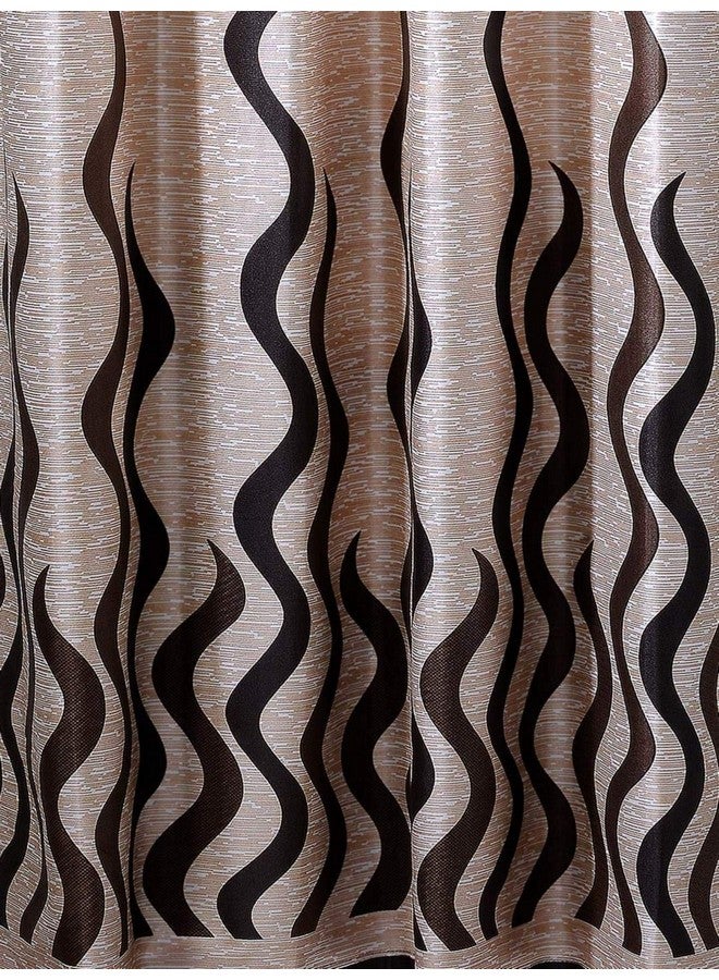 Galaxy Home Decor Modern Wave Panel Polyester Curtains for Long Door 9 Feet, Pack of 1, Brown (Brown, 9 Feet (1 Piece)) - Image 2