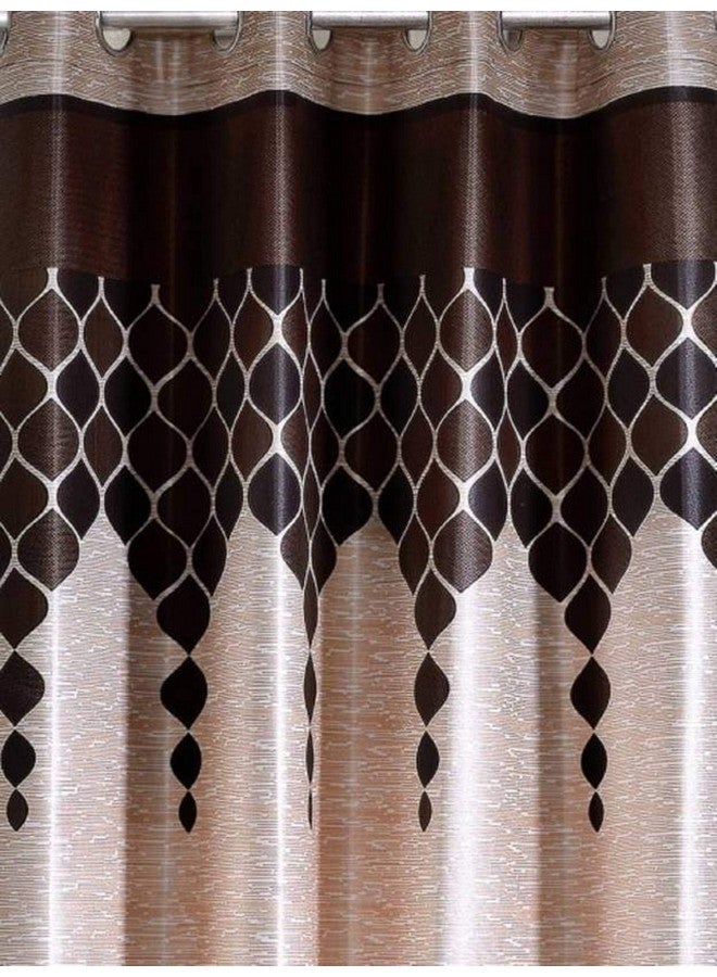 Galaxy Home Decor Modern Wave Panel Polyester Curtains for Long Door 9 Feet, Pack of 1, Brown (Brown, 9 Feet (1 Piece)) - Image 3