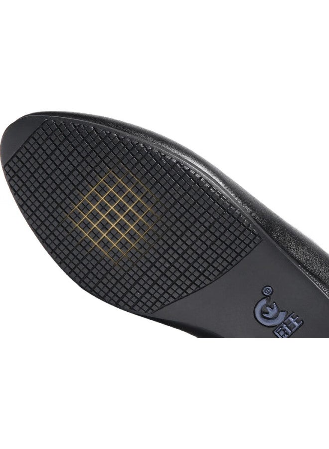 Kitchen King Chuwang Leather Shoes, Comfortable Flats For Women, Kitchen And Restaurant Waitress Work Shoes, Flat Spring And Summer Style, 2002 Black, Size 36 - Image 1