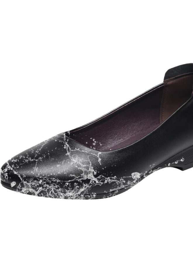 Kitchen King Chuwang Leather Shoes, Comfortable Flats For Women, Kitchen And Restaurant Waitress Work Shoes, Flat Spring And Summer Style, 2002 Black, Size 36 - Image 3