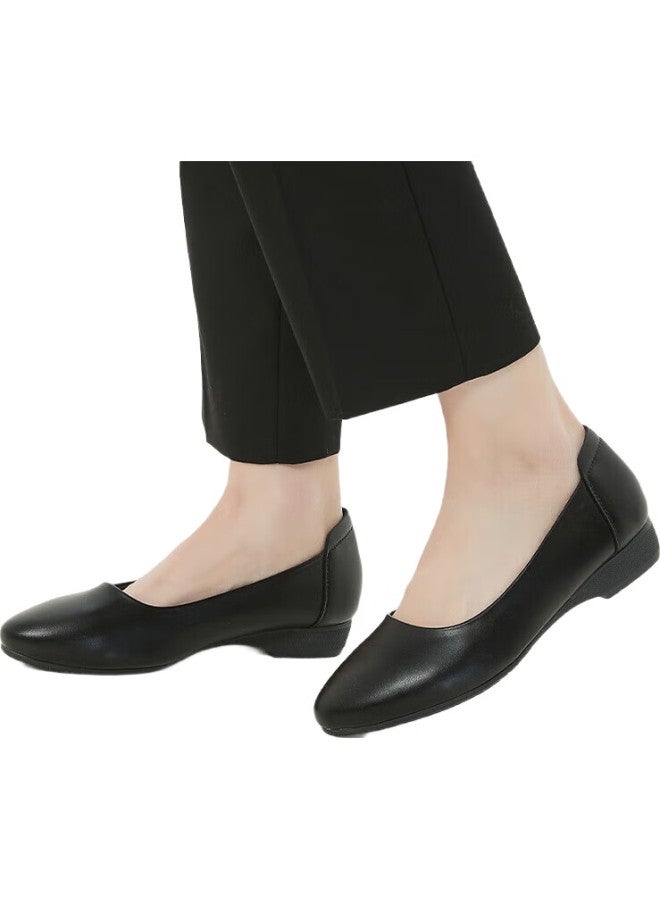 Kitchen King Chuwang Leather Shoes, Comfortable Flats For Women, Kitchen And Restaurant Waitress Work Shoes, Flat Spring And Summer Style, 2002 Black, Size 36 - Image 2