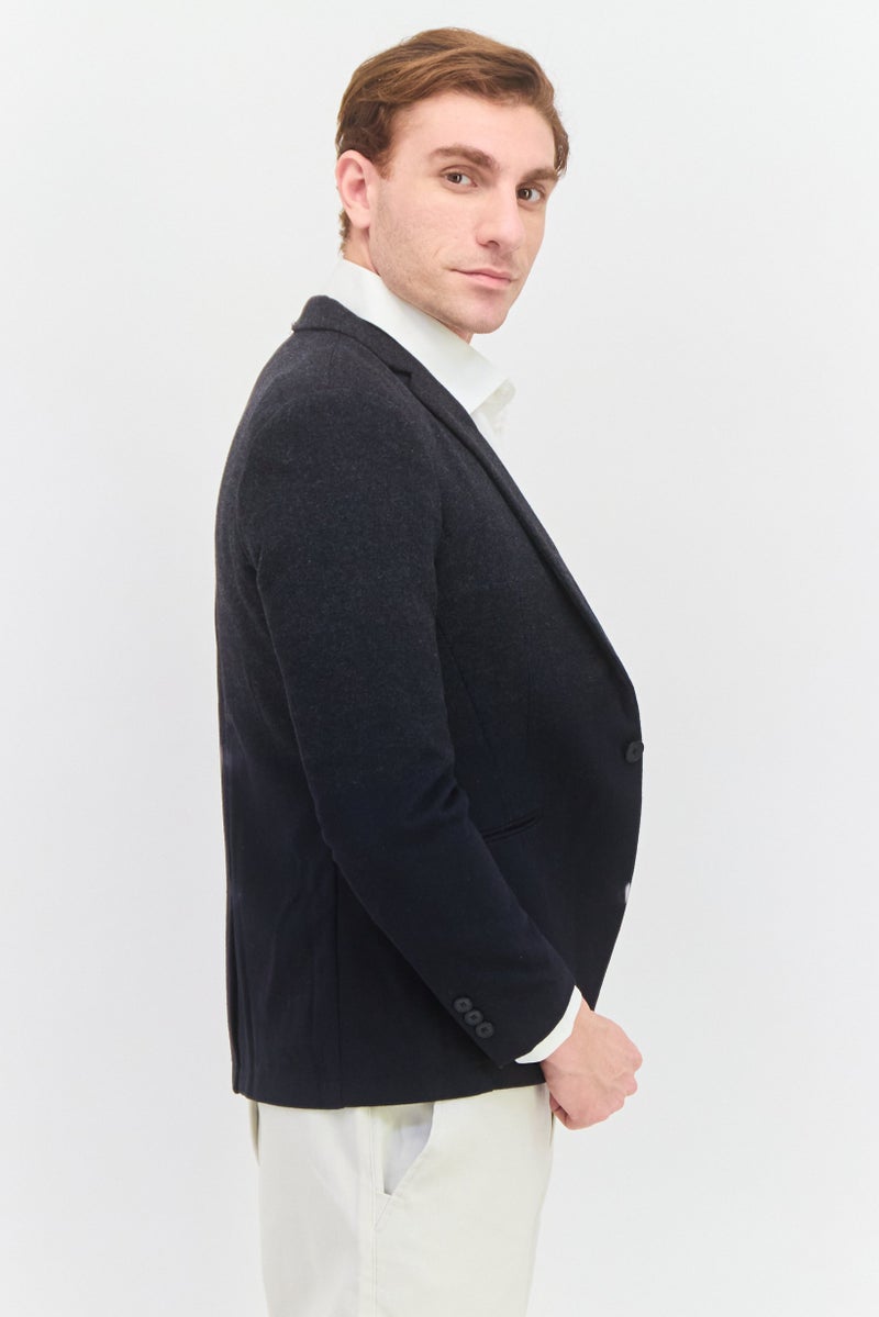 SELECTED Men Regular Fit Textured Semi Formal Blazer, Black - Image 2