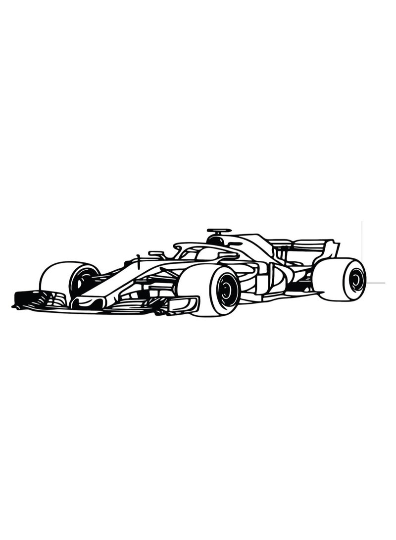 MIRFA Wooden Wall Art With Self Adhesive Base - Black (Formula 1 Car) - Image 1