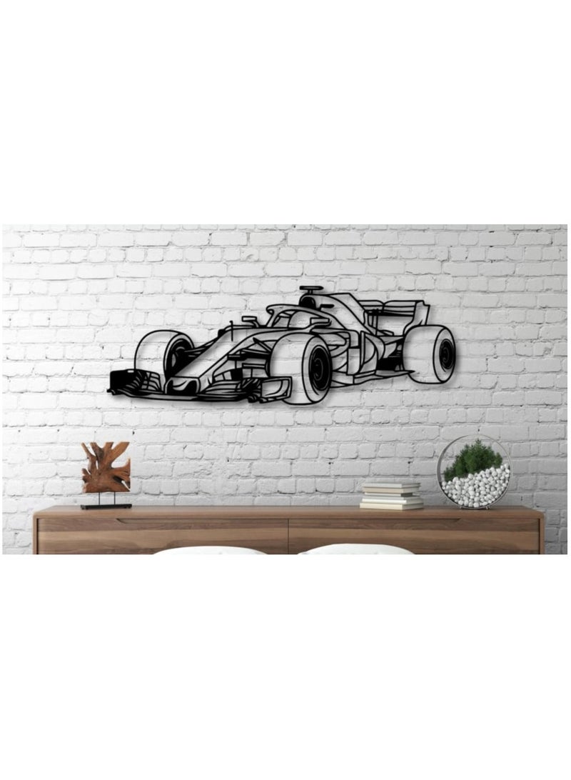 MIRFA Wooden Wall Art With Self Adhesive Base - Black (Formula 1 Car) - Image 2
