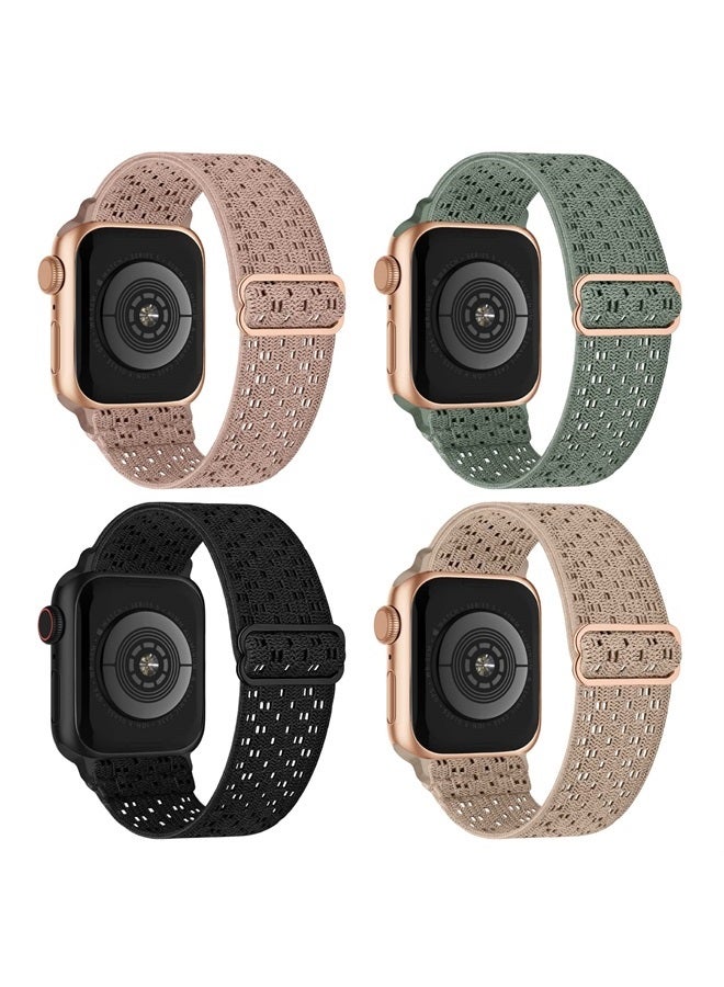 CCnutri Stretchy Nylon Solo Loop Compatible with Apple Watch Band 38mm 40mm 41mm 42mm 44mm 45mm 49mm, Adjustable Braided Sport Elastic Wristbands Women Men Straps for iWatch Series Ultra/8/7/6/5/4/3/2/1/SE - Image 1