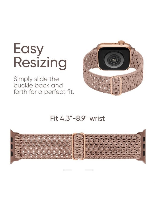 CCnutri Stretchy Nylon Solo Loop Compatible with Apple Watch Band 38mm 40mm 41mm 42mm 44mm 45mm 49mm, Adjustable Braided Sport Elastic Wristbands Women Men Straps for iWatch Series Ultra/8/7/6/5/4/3/2/1/SE - Image 3