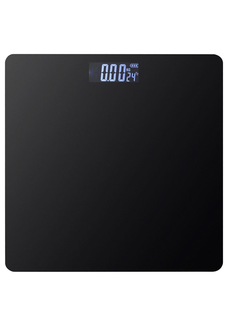 LAWAZIM Digital Body Weight Scale Black Compact High Precision Sensors LCD Display 180kg Capacity Anti-Slip Design for Home Bathroom Fitness Daily Use - Image 1