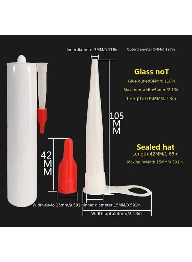 10 Pcs Reusable PE Tube Nozzle Caps With Silicone Tips For Caulking DIY - Image 5