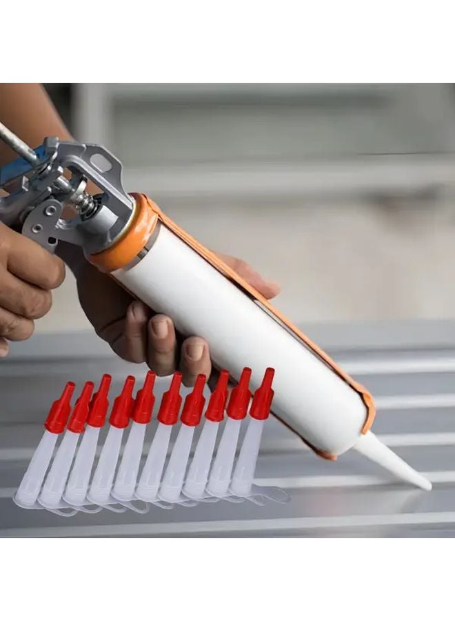 10 Pcs Reusable PE Tube Nozzle Caps With Silicone Tips For Caulking DIY - Image 2