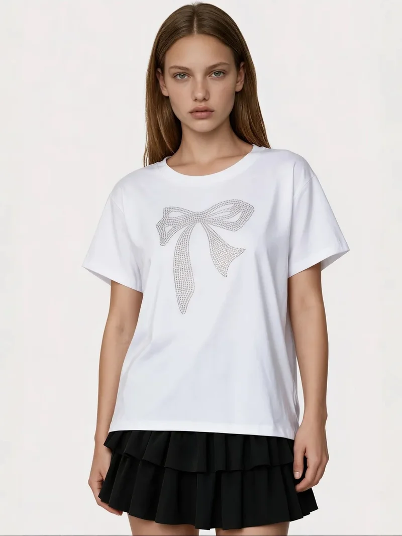 Jennyfer White Women's Cotton T-Shirt for Women | Best Price UAE